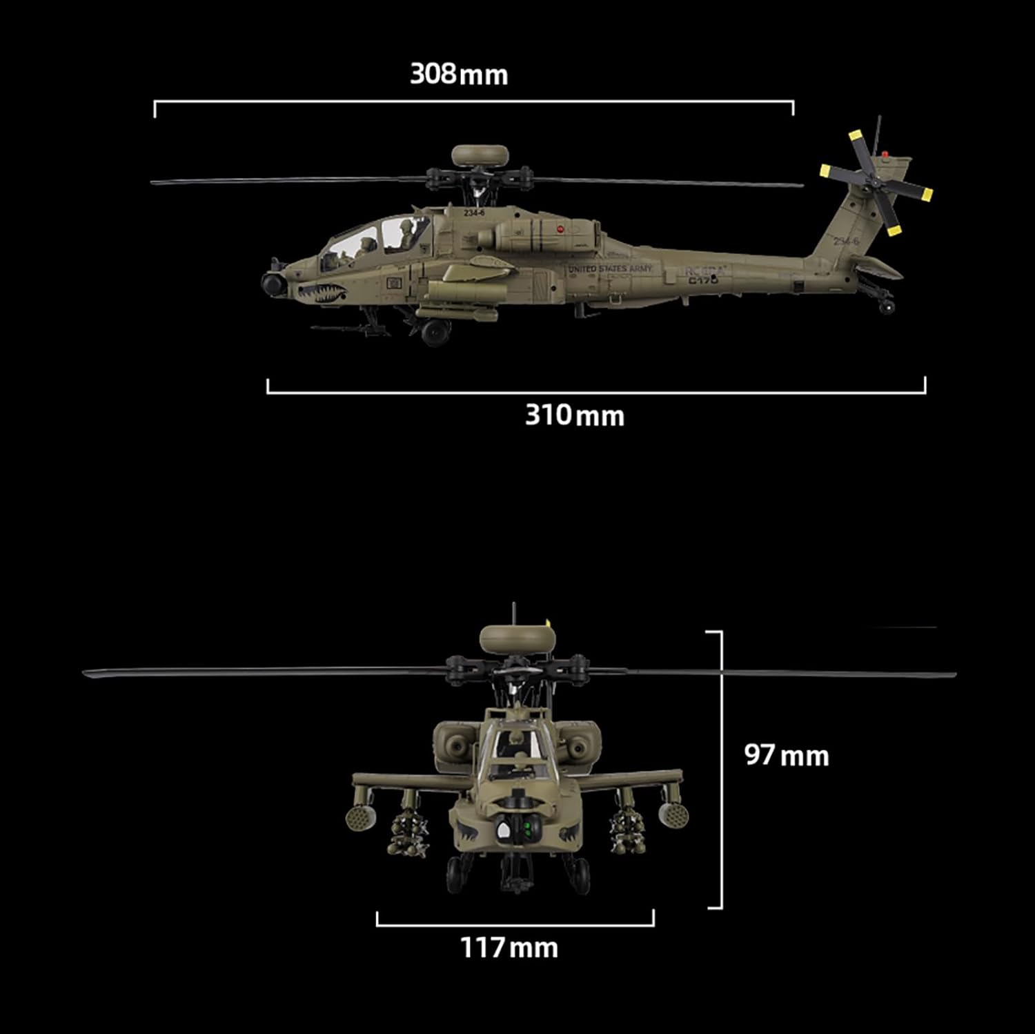 310MM 6CH C170 AH-64D Remote C - Rc Helicopter Large review and price